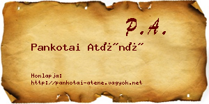 Pankotai Aténé névjegykártya